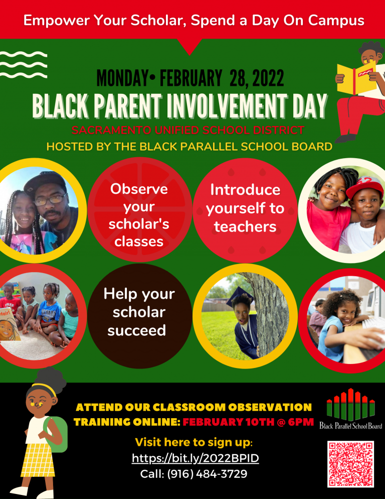 Black Parent Involvement Day – February 28th. Training Day is February 10th!