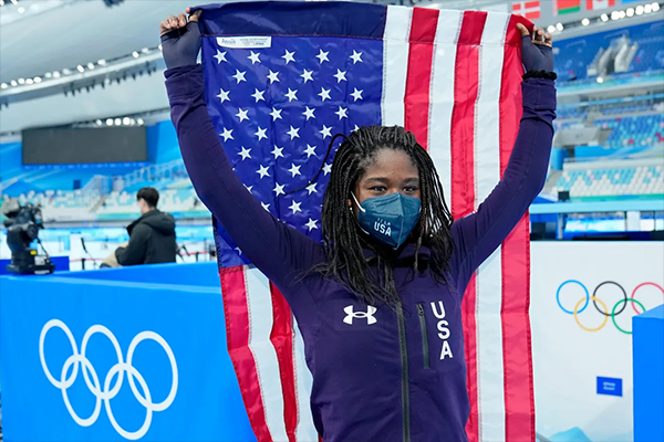 Speedskater Erin Jackson becomes first Black woman to win gold medal in individual event at Winter Games