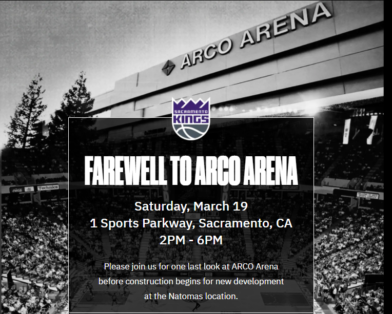 Sacramento Kings Invite Fans to Say Final Farewell to ARCO Arena