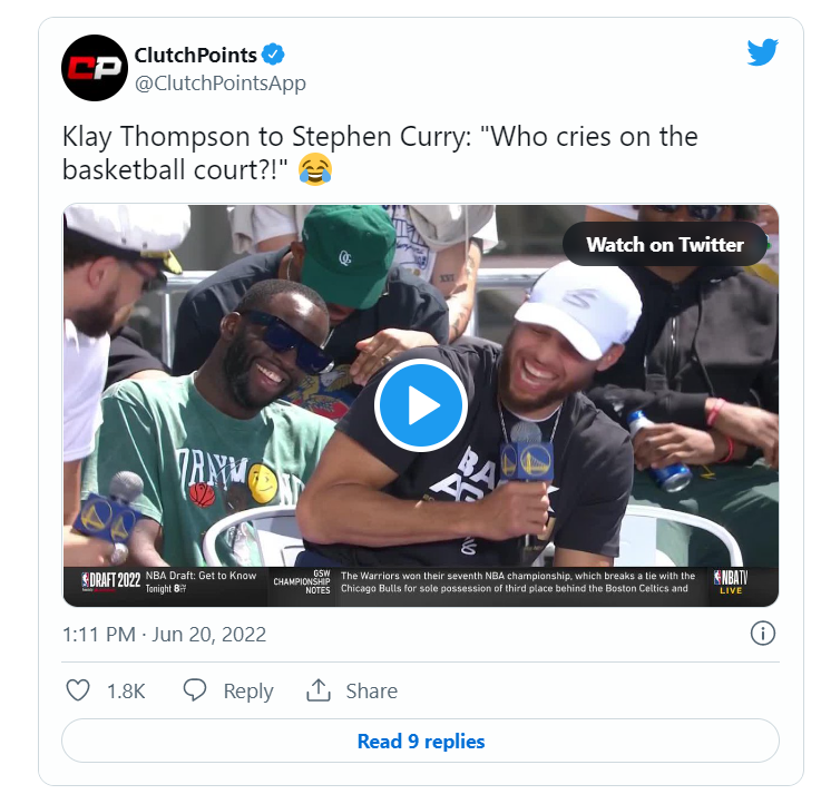 Klay Thompson asks Stephen Curry: ‘Who cries on the basketball court?’