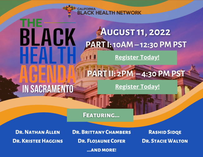 The Black Health Agenda in Sacramento on Aug 11th