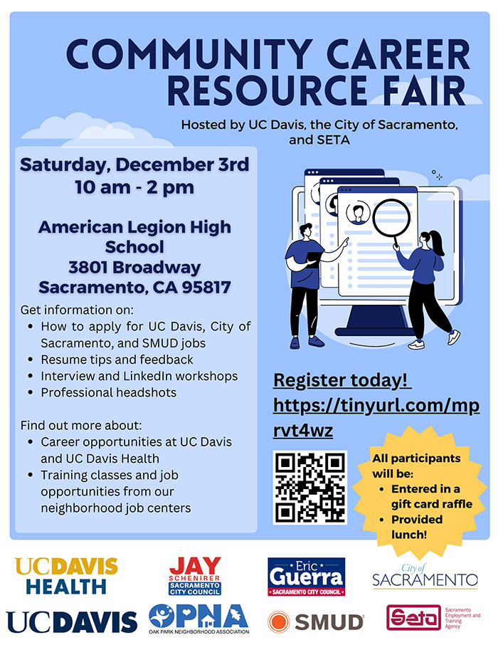 REGISTER NOW for the Community Career Resource Fair in Sacramento on Dec 3rd