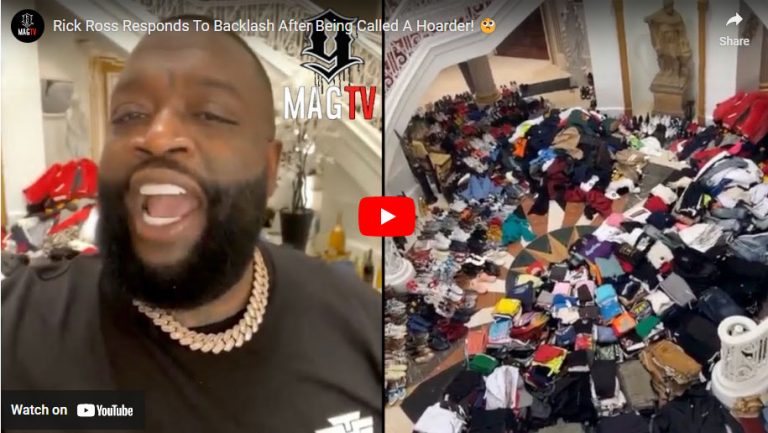 Rick Ross Debates If He’s a Hoarder While Showing Off Mansion Covered in Clothes, Shoes: ‘It’s National Treasures’
