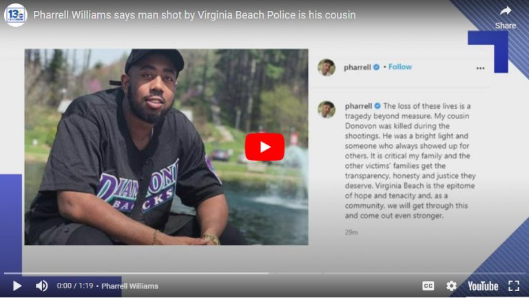 Virginia Beach Announces $3 Million Settlement Over Fatal Police Shooting of Pharrell’s Cousin