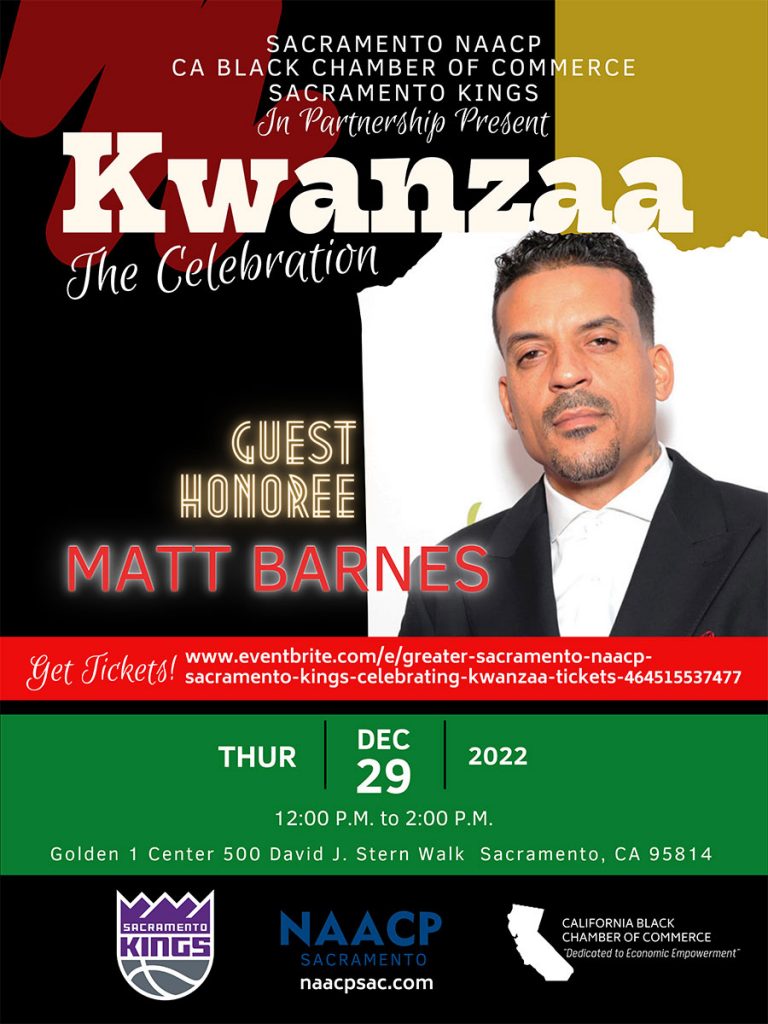 Greater Sacramento NAACP in partnership with the California Black Chamber of Commerce and the Sacramento Kings celebrate Kwanzaa