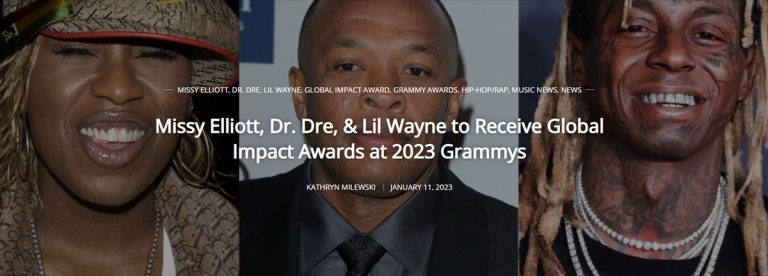 Missy Elliott, Dr. Dre, & Lil Wayne to Receive Global Impact Awards at 2023 Grammys
