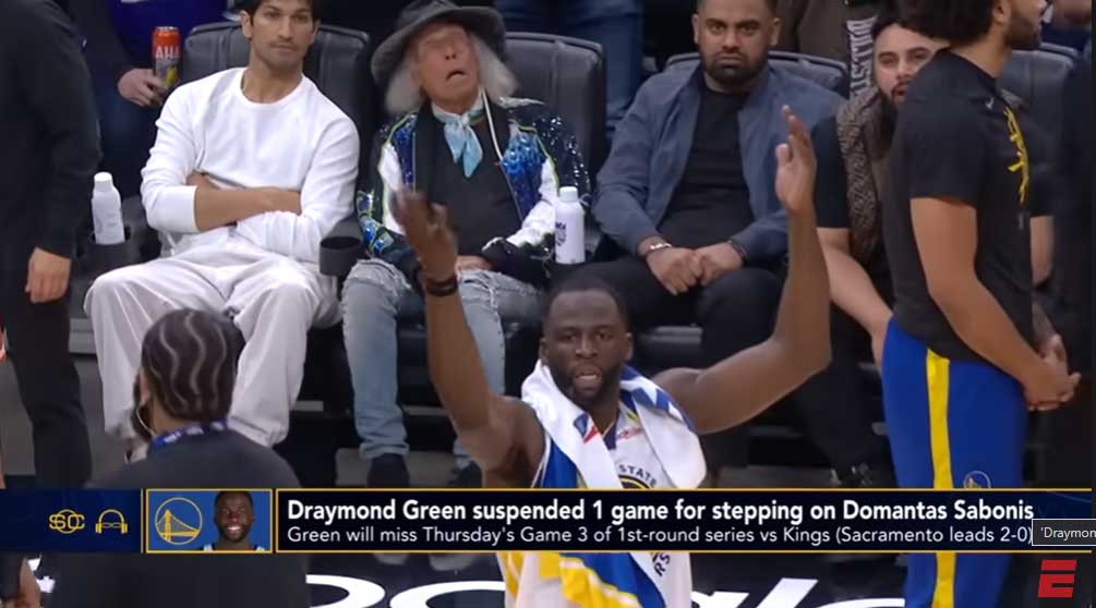 Draymond Green suspended for Game 3 after stomping on Kings’ Sabonis