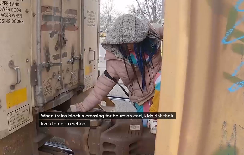 Why some kids in Indiana are forced to crawl under trains to get to school