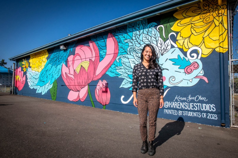 New Mural Unveiled at South Sacramento Elementary School Thanks to Clean California Grant
