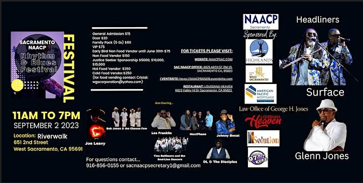 The Greater Sacramento NAACP Presents 13th Annual R&B Festival Saturday, September 2nd