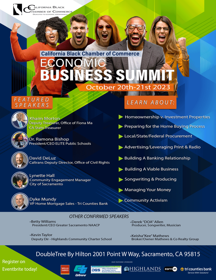 Are You Registered? CA Black Chamber Commerce Economic Business Summit Oct 20-21