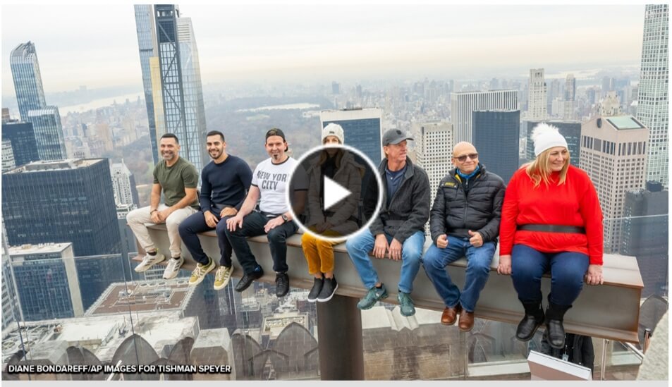 Rockefeller Center’s ‘The Beam’ ride soars visitors 800 feet above NYC, recreates iconic 1932 photo, ‘Lunch Atop a Skyscraper’