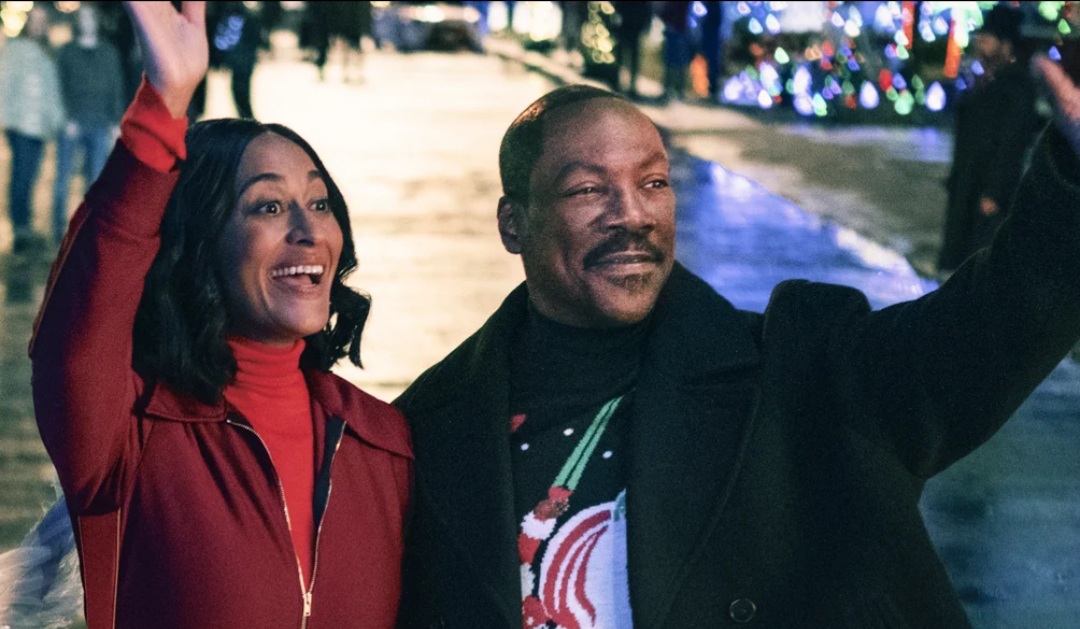 Eddie Murphy and Tracee Ellis Ross laugh about life on Candy Cane Lane